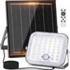 Aigostar-Faro led esterno con grande pannello solare，4000mAH，Batteria di Grande Capacità，Due modalità: sensore di movimento e sensore crepuscolare.Faretto LED solare con telecomando，6500K，IP66.
