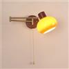 OOWOKS Applique vintage con interruttore, lampada da parete E27 con braccio orientabile Lampada da lettura in metallo con paralume in vetro arancione Illuminazione da parete con braccio lungo estensibile