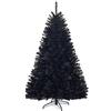 COSTWAY Albero di Natale Nero 180/225 cm, Albero di Natale Artificiale con 1036/1258 Rami Folti e Base di Metallo con Cuscinetti Antiscivolo, Ideale per Halloween e Natale (180x Ø112cm)