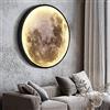 OOWOKS 60cm Lampada da Parete Luna Dimmerabile con Telecomando Forma Rotonda Lampada a Muro a LED Interno Moderno Lampada Art Déco Plafoniera Ultra Sottile Lampada Decorativa Luna Grande Lampada da Soggiorno