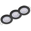 Oktaplex lighting Sedan Set di 3 faretti a incasso a LED - con modulo LED da 4,8 W 4000K 230V 380lm bianca neutra 110° - Spot nero, misura del foro 60-70 mm