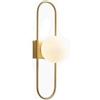 S-Cevada Lampada da Parete Moderna con Globo in Vetro Opaco e Telaio Ovale in Metallo, Applique Nera o Dorata per Camera da Letto Soggiorno Corridoio (oro)