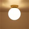 Mengjay Plafoniera Soffitto Moderna,Lampada a Sospensione Sferica in Ferro e Vetro，Illuminazione per interni，E27 lampadina，Lampada da Soffitto per Soggiorno, Camera da Letto (Big)