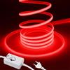 HEGEHE Striscia LED Neon Dimmerabile 220V [2M,Rosso],288 LEDs/m Striscia LED Flessibile Impermeabile IP65 Tagliabile FCOB CRI90+,Design DIY,Illuminazione Decorativa per Casa e Negozi