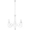 Be-Light Lampadario Provenzale Candelabro 3 Luci Ferro Battuto Bianco Shabby