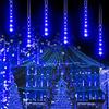 SCOZIA Luci a Pioggia a Pioggia di meteoriti a LED 50cm 10 Tubi 480 LED IP65 Luci a Stringa di Fate Impermeabili Luci Colorate a Forma di Starburst per la Decorazione dell'albero di Natale del