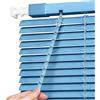 Generico Veneziana in Alluminio per Finestre, 40 60 70 90 100 110 140 160 170 190 200 215 cm Protezione dalla Luce e Visibilità Esterna, Kit di Fissaggio a Muro Incluso(Blue-7)