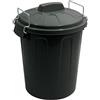Acan Tradineur - Pattumiera in plastica con coperchio e manici in metallo, contenitore per rifiuti, pattumiera riciclaggio, prodotto in Spagna, 7 litri, 30,2 x 23 cm, grigio scuro