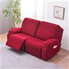 FIBITA Copridivano Relax Reclinabile Elasticizzato 2 Posti, Copripoltrona Relax Reclinabile Universale con Tasche, 6-Pezzi Fodera per Poltrona Lavabile, Coperture per Elettrica Divano da Massaggio (Color :