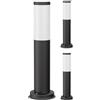 ledscom.de 3x Dissuasore luminoso PORU nero per esterni, acciaio inox, rotondo, 38,5 cm, incl. lampadina E27 3,99W bianco extra-caldo 471lm