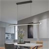 XIANHE LED lampadario moderno Cucina sala da pranzo Dimmerabile con Telecomando, 48W Lampada a Sospensione Tavolo da Pranzo Plafoniera Design Regolabile Altezza per Soggiorno Camera da letto(Black,150cm)