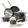 JUST PERFECTO HOUSEHOLD APPLIANCES JUST PERFECTO Batteria Pentole e Padelle a Induzione, Set Padelle Antiaderenti Per tutti i piani cottura, Batteria di pentole antiaderente 24/28cm con Coperchi, set pentole induzione senza pfoa e ptfe