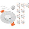 ledscom.de 10x Cornice da incasso a soffitto per bagno ERID, resistente all'umidità, bagno, IP44, rotonda, bianco opaco (GU10/MR16/GU5,3/50mm) incl. presa GU10