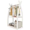 MAMOI® Armadio per Bambini in Legno 95x106x32cm / 53x95x32cm | Appendiabiti bambini da terra | Porta abiti | Guarderoba bambini per la cameretta | Armadio