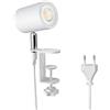 ledscom.de Lampada a pinza WAIKA, interruttore, bianco opaco, incl. lampada LED GU10, 468lm bianco caldo