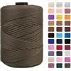 CAMAL Cordino per Borse Uncinetto Macramè Filo 3mm Filo Poliestere 170m Corda Macrame Filato per Borse Uncinetto Spago Colorato Corde Colorate per Artigianato, Lavoro a Maglia (Verde Grigio)