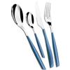 BUGATTI, Glamour, Set Posate 24 Pezzi in Acciaio Inox 18/10 e Manico Colore Blu Avio. Set Posate 6 Persone Composto da 6 cucchiai, 6 forchette, 6 coltelli e 6 cucchiaini caffè