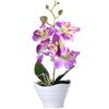 Generico 1 Piece Mini Orchidee Rosse Artificiali in Vaso Verde Simulazione di Orchidea Farfalla Finta Tavolo da Pranzo Decorazione Fiore 27 cm (viola)