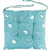 SaRani Coprisedia 6 Cuscini Sedia Lacci Double Face Quattro Punti Imbottiti Fantasia Cuore Shabby Cucina Sala Cotone (Turchese)