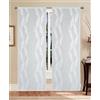 GBiancheria Tende a pannello Madrid 60 cm - coppia tende semitrasparenti in jacquard moderne ed eleganti, disponibili in vari colori, facili da lavare e subito pronte da appendere (Bianco, 60x240 cm)