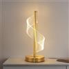 XINYASEE Lampada da Tavolo a LED Creativa in Acrilico - Lampada da Comodino a Spirale per Camera da Letto, Soggiorno, Studio (Oro)
