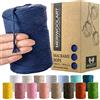 MeriWoolArt Corda Macramè Blu scuro 3mm 200m - Fil di Cotone Colorato - Spago Macrame di Corda Singola - Filato Morbido Macramè Cotone Riciclato Oeko-Tex - Macramè Arredamento per Casa Boho