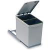 afinternishop Pattumiera da cucina 2 cesti scorrevoli, resistente, grigio chiaro, plastica, 7.5 litri