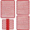 SaRani Set Tappeti Lavello 4 Pezzi Salva Lavandino Parabordo Scolapiatti Colorati Gomma (Rosso)