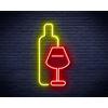ADVPRO Bottiglia di vino con insegna al neon LED in silicone flessibile in vetro - rosso e giallo - st16s32-fnu0178-ry