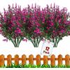 HBell - 12 mazzi di fiori artificiali per esterni, resistenti ai raggi UV, in finta plastica, per interni ed esterni, da appendere, per giardino, veranda, finestra, fattoria, decorazione (fucsia)