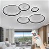 TuoyuanW Cerchio Plafoniera Con Telecomando App Bianco Nero Moderno Smart Lampada Da Soffitto Dimmerabile Funzione Di Memoria Tricolore Apparecchio A Soffitto Camera Da Letto Soggiorno Cucina Lampadario