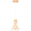 iDEGU Lampada a Sospensione Industriale in Metallo Legno Lampadario da Soffitto Stile Gabbia 16CM Illuminazione E27 Nore Lampada da Soffitto Vintage per Corridoio Ingresso Camera da Letto (Bianco)