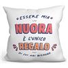 Mugffins Cuscino NUORA - En italiano - Sono l'Unico Regalo di cui Hai Bisogno - Idee Regali Divertenti - Rivestimento e Imbottitura (40x40 cm). Tatto Cotone
