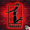 ASD Jewerly Numero E Nome Personalizzati Giocatore Di Basketball Segno In Metallo Con Luce Led, Basketball Sport Home Decor Neon Segno Wall Art, Natale Compleanno Basketballbambini Regalo