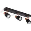 LEDKIA LIGHTING Lampada da Soffitto Orientabile Metallo 3 Faretti Albus Black Rose Large GU10