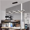 LIYYANG Lampada sospensione LED Creative Spiral soffitto tavolo pranzo Isola cucina Lampade sospensione Lampada sala pranzo Dimmerabile telecomando Lampadario moderno per ufficio cucina Studio (Nero, L80cm)