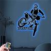 Collienght Pannello luminoso murale personalizzato Collienght per moto, monogramma - Decorazione RGB - Lampada da notte 16 colori
