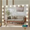 Saimeihome Specchio Trucco con Luce 17 LED regolabile, Specchio da Tavolo intelligente touch con 10x Ingrandimento, 70x55cm - Montaggio Tavolo/Parete
