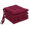 Corredocasa Set di 4 Cuscini per Sedia con Lacci a 4 Punti, Imbottiti e Rivestiti in PoliCotone - Design Confortevole, Made in Italy, Coprisedie in Diversi Colori per Cucina Casa o B&B (Bordo')
