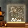 Stileitaliano lampada personalizzata con nome luce regolabile notturna per bambini led camera da letto notte (Unicorno)