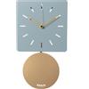 Arti & Mestieri Grace - Orologio a pendolo da Parete di Design 100% Made in Italy - in Ferro, 43,5 x 24 cm (Verde marino e oro laccato)