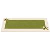 Corredocasa Runner Tavola 40x120 in Tessuto Effetto Juta con Balza e Fiocco, Made in Italy - Runner Tinta Unita Decorativo per Tavolo - Classico Rustico Country (Runner 40x120cm, Verde)