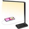 ORROKER Lampada da Scrivania LED, Lampada da Tavolo Luce con Porta di Ricarica USB,5 Modalità di Illuminazione,10 Livelli di Luminosità, Controllo Touch,Lampada da Tavolo Pieghevole per Casa e Ufficio