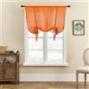 SMITHOOM Tenda a pacchetto a 1 pannello, con legatura, spessa, tinta unita, con tasche per asta, per cucina, camera da letto, bagno, lavanderia, decorazione per finestra, 60x140cm, Arancione