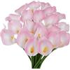 VaryFloral Fiori Finti 20 Pezzi Giglio di Calla Rosa&Bianco Bouquet Fiori Artificiali Fiori in Lattice Vero Tocco Realistico Fiori Finti per Casa Bouquet Decorazioni