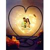 Collienght Foto personalizzate della bottiglia della lampada del cuore del ferro da appendere luce notturna della decorazione di vetro regalo per San Valentino, Natale, anniversario, compleanno