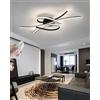 MOMOYY Lampada soffitto LED con note musicali,luci moderne per camera da letto,plafoniera dimmerabile,lampada camera letto dal design creativo in alluminio,per soggiorno,sala da pranzo (Nero, 100CM)