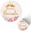 FERDINANDO FAMA' FAMÀ - Etichette Adesive Personalizzate Compleanno Bimbi Princess Ø 38 mm - Sticker Personalizzati con Nome e Data 175pz