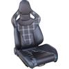 SIMONI RACING SRS/13DB Jackie Sedile sportivo Riscaldato, Reclinabile in tessuto con righe Blu e pelle nera, Universale - Leva regolazione Destra