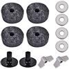Dilwe Manicotto per piatti a tamburo, 2 pezzi manicotto per piatti + 4 pezzi 4 cm tamburo rondella in feltro + 2 dadi ad ala + 4 pezzi in metallo Pad Set